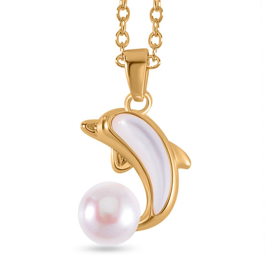 Süßwasser Perle, Weißes Perlmutt Schmuckset Reines Messing