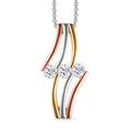 Moissanit dreifarbiger Anhänger mit 50cm Kette - 0,63 ct.