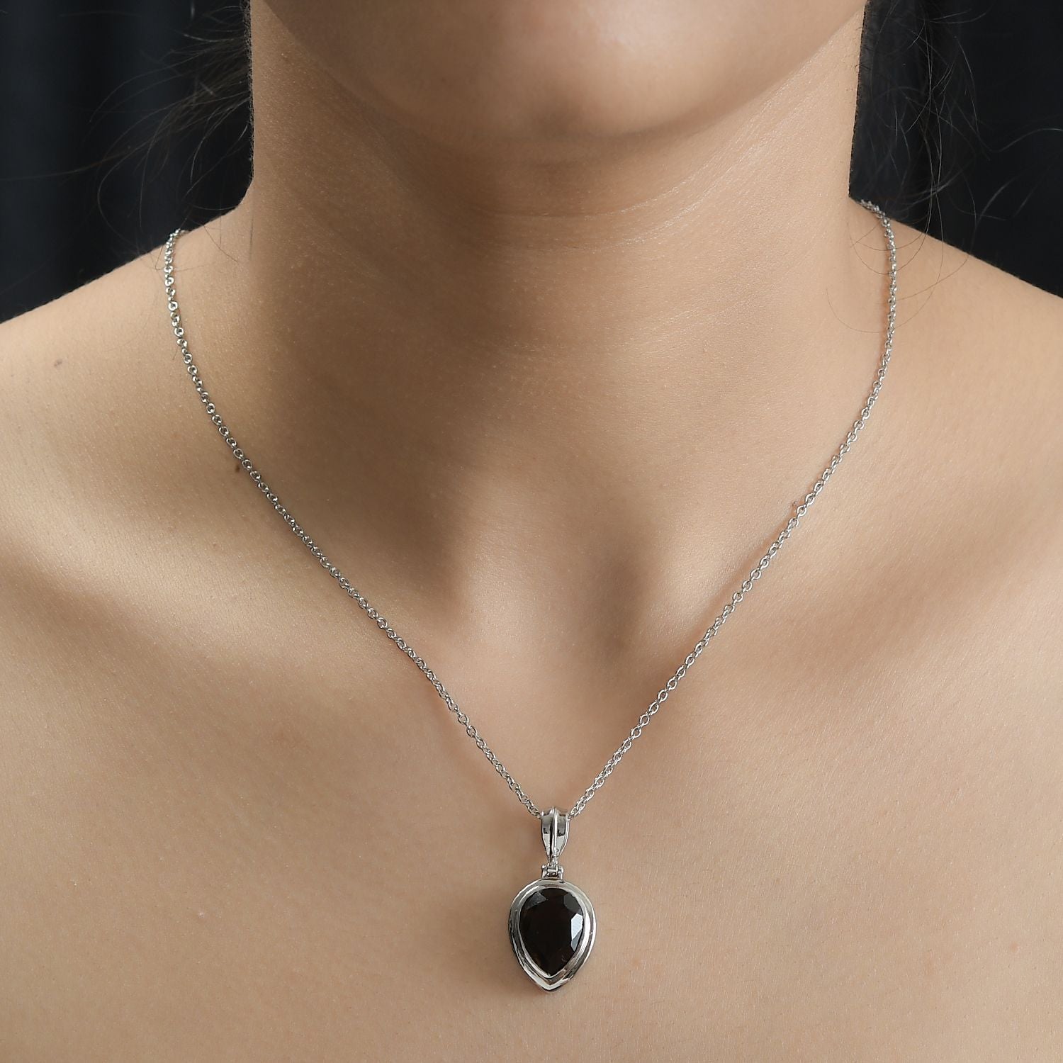 Rauchquarz Schmuckset  Edelstahl ca. 4,68 ct.
