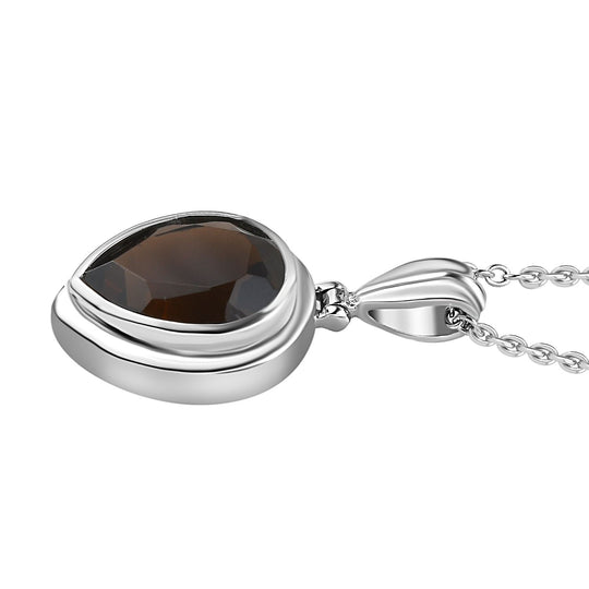 Rauchquarz Schmuckset  Edelstahl ca. 4,68 ct.