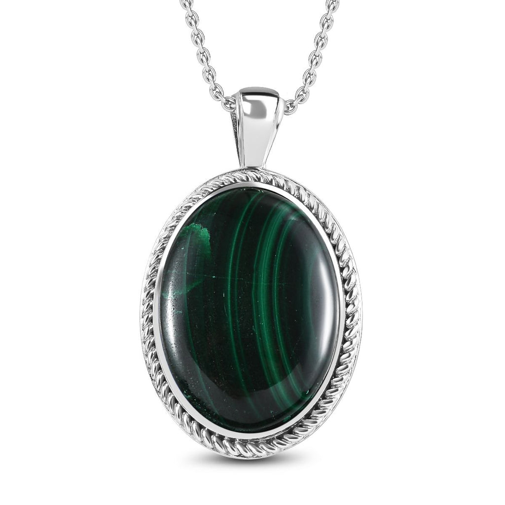 Malachit Schmuckset  Edelstahl ca. 32,01 ct.