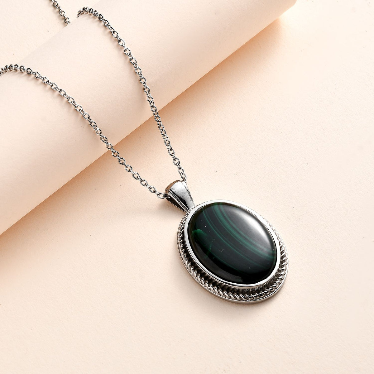 Malachit Schmuckset  Edelstahl ca. 32,01 ct.