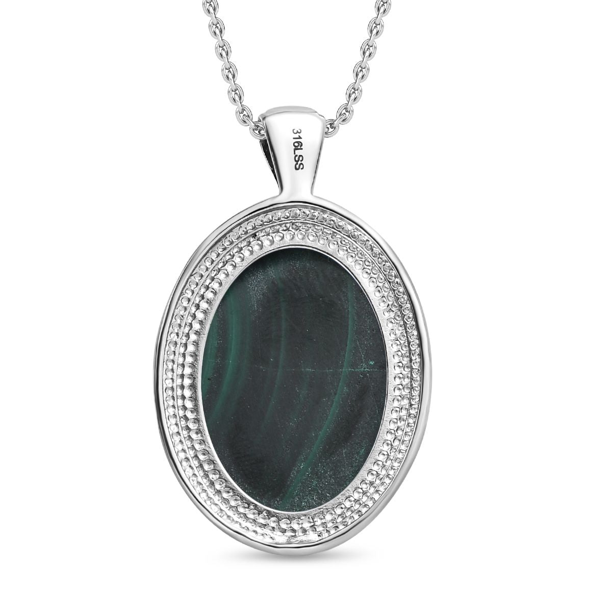 Malachit Schmuckset  Edelstahl ca. 32,01 ct.
