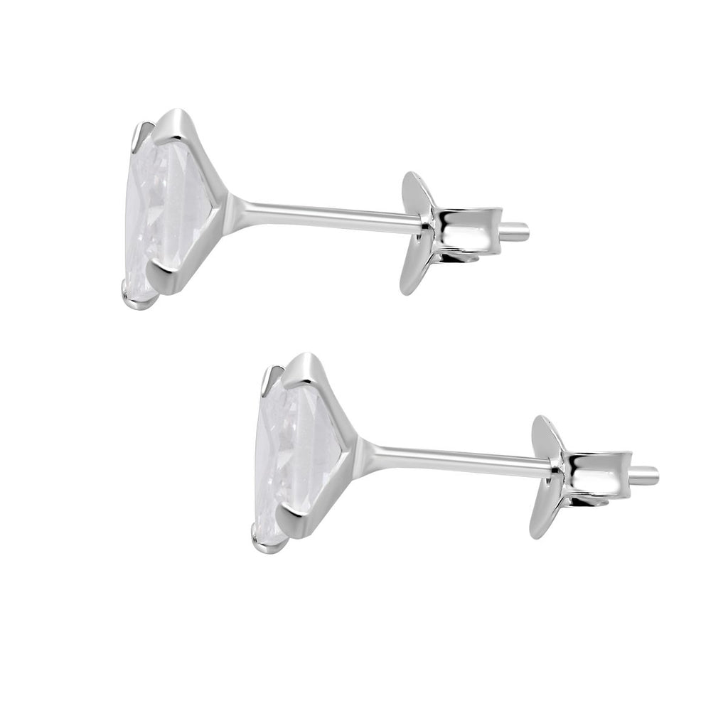 3er Set AAA Weißer Zirkonia Ohrstecker im Schmuckset, 925 Silber