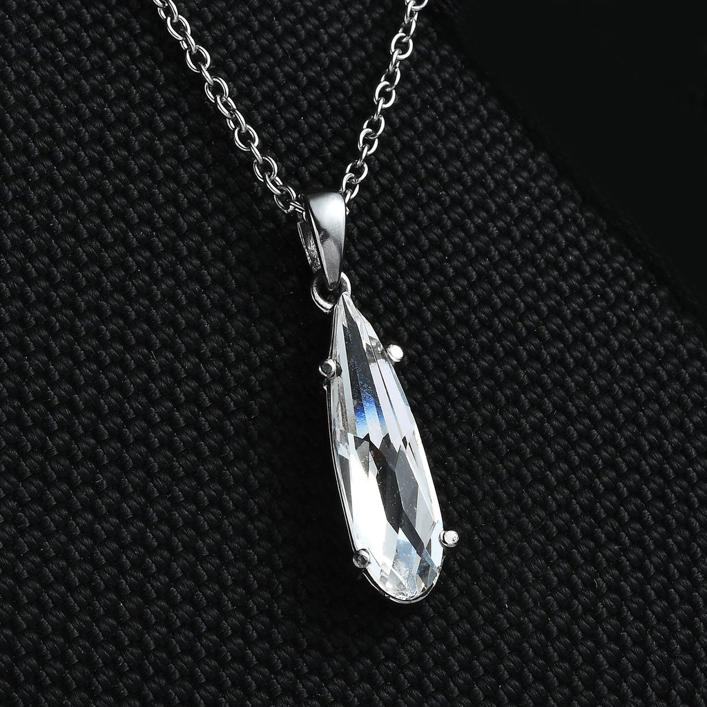 Weißer Kristall Schmuckset  Edelstahl