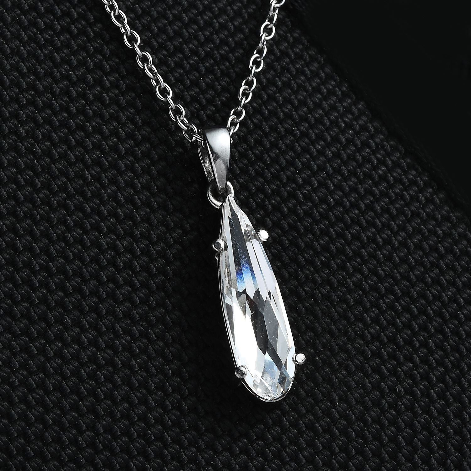 Weißer Kristall Schmuckset  Edelstahl