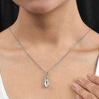 Weißer Kristall Schmuckset  Edelstahl