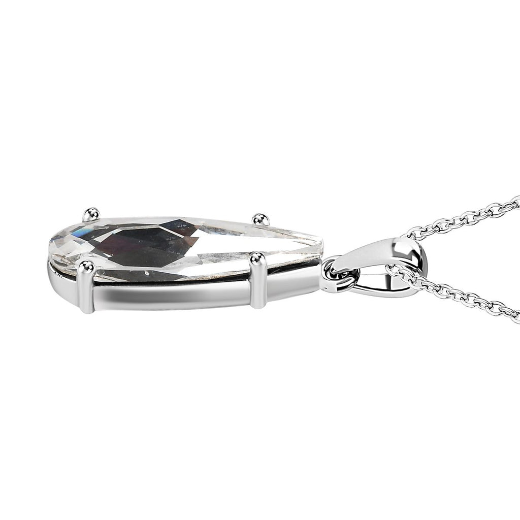 Weißer Kristall Schmuckset  Edelstahl