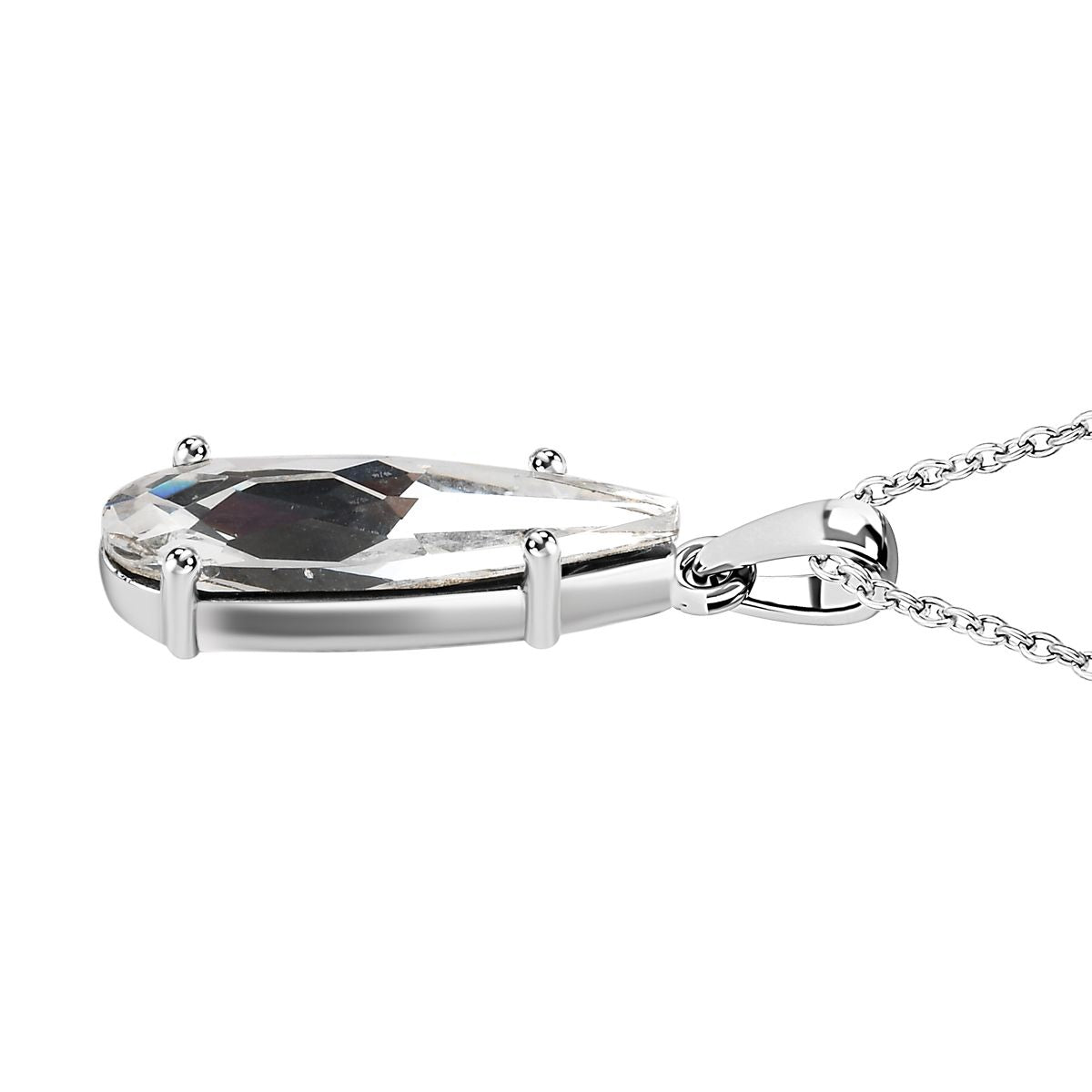 Weißer Kristall Schmuckset  Edelstahl