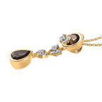 Rauchquarz Schmuckset 925 Silber Gelbgold Vermeil ca. 4.17 ct