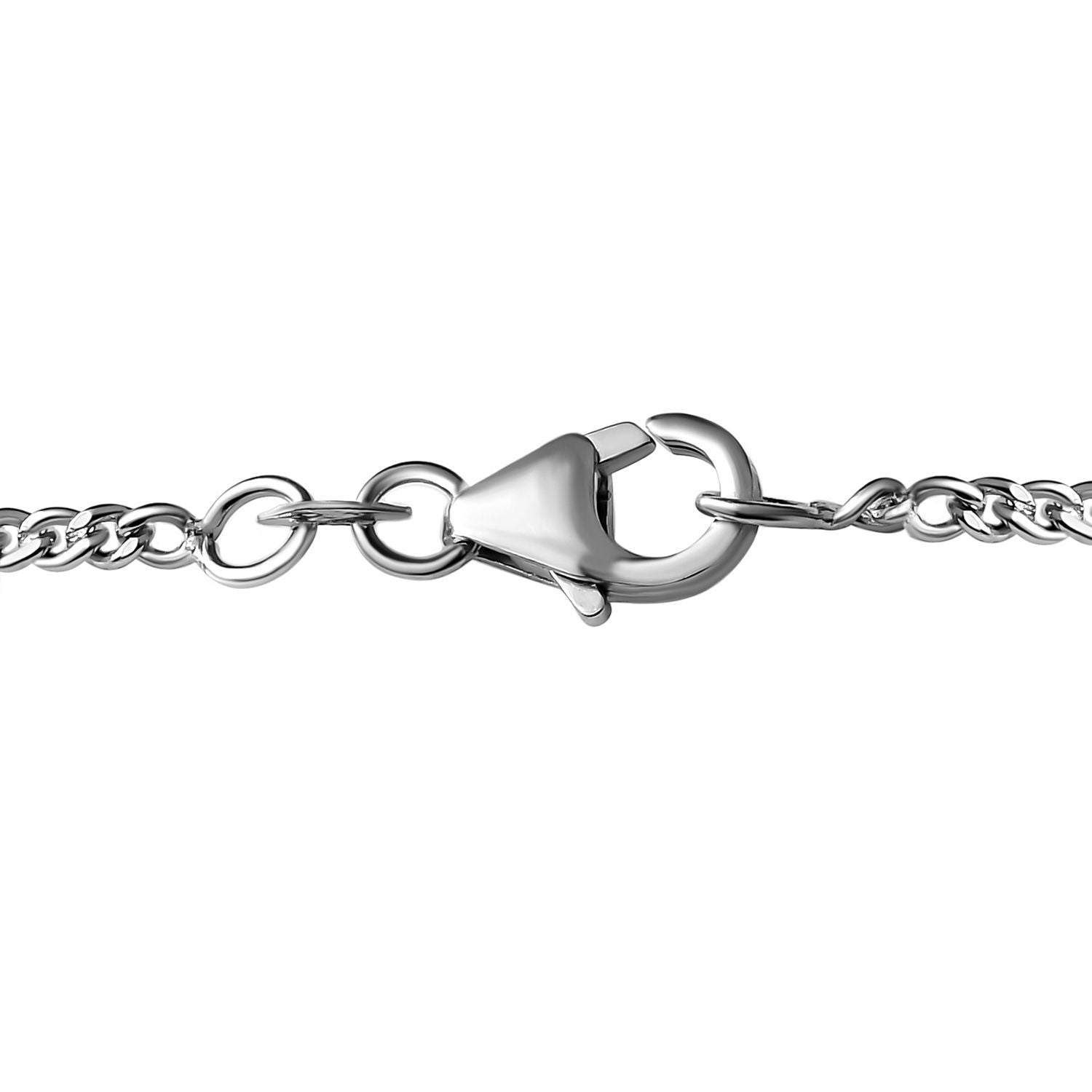 Natürlicher Chromdiopsid, Weißer Zirkon Anhänger mit Kette, 925 Silber platiniert, ca. 1.50 ct