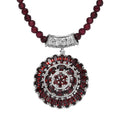 Mosambik Granat Anhänger mit Kette, 925 Silber platiniert, ca. 53.80 ct