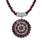 Mosambik Granat Anhänger mit Kette, 925 Silber platiniert, ca. 53.80 ct