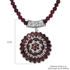 Mosambik Granat Anhänger mit Kette, 925 Silber platiniert, ca. 53.80 ct