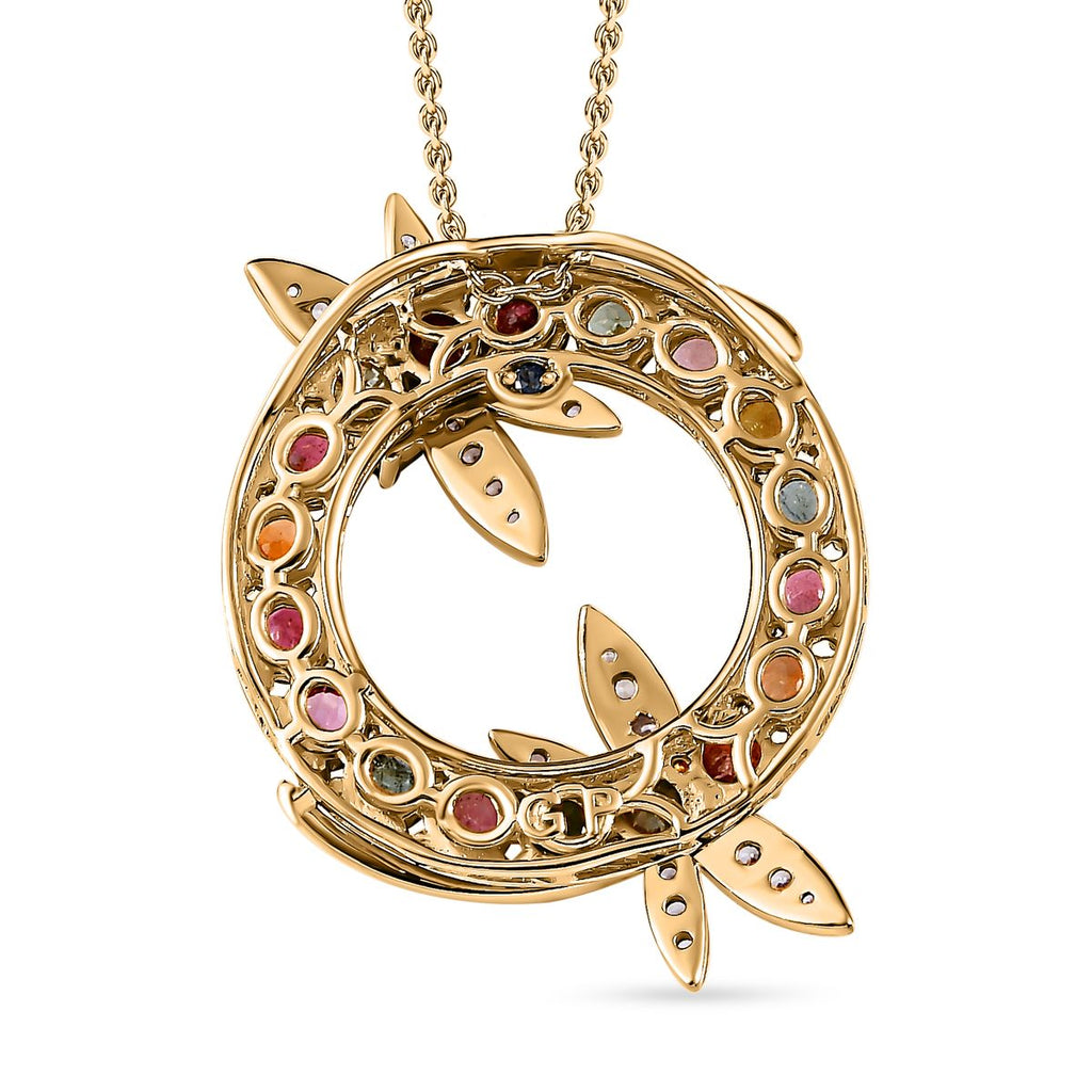 AA Mehrfach-Turmalin, Citrin Schmuckset 925 Silber Gelbgold Vermeil ca. 4,15 ct.