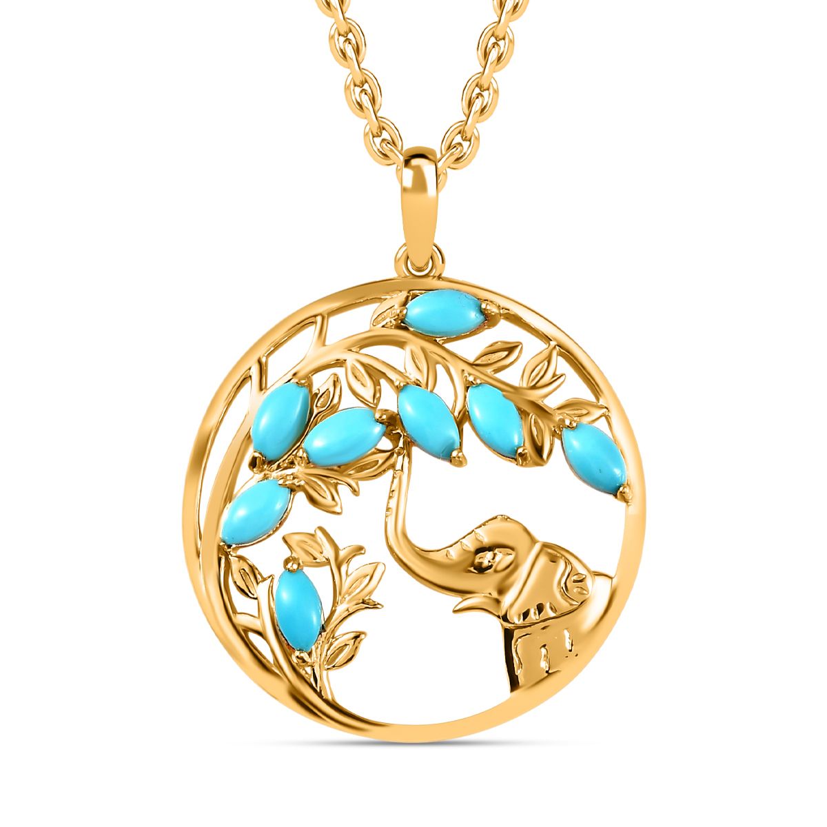 AA Sleeping Beauty Türkis Schmuckset 925 Silber Gelbgold Vermeil ca. 1,20 ct.