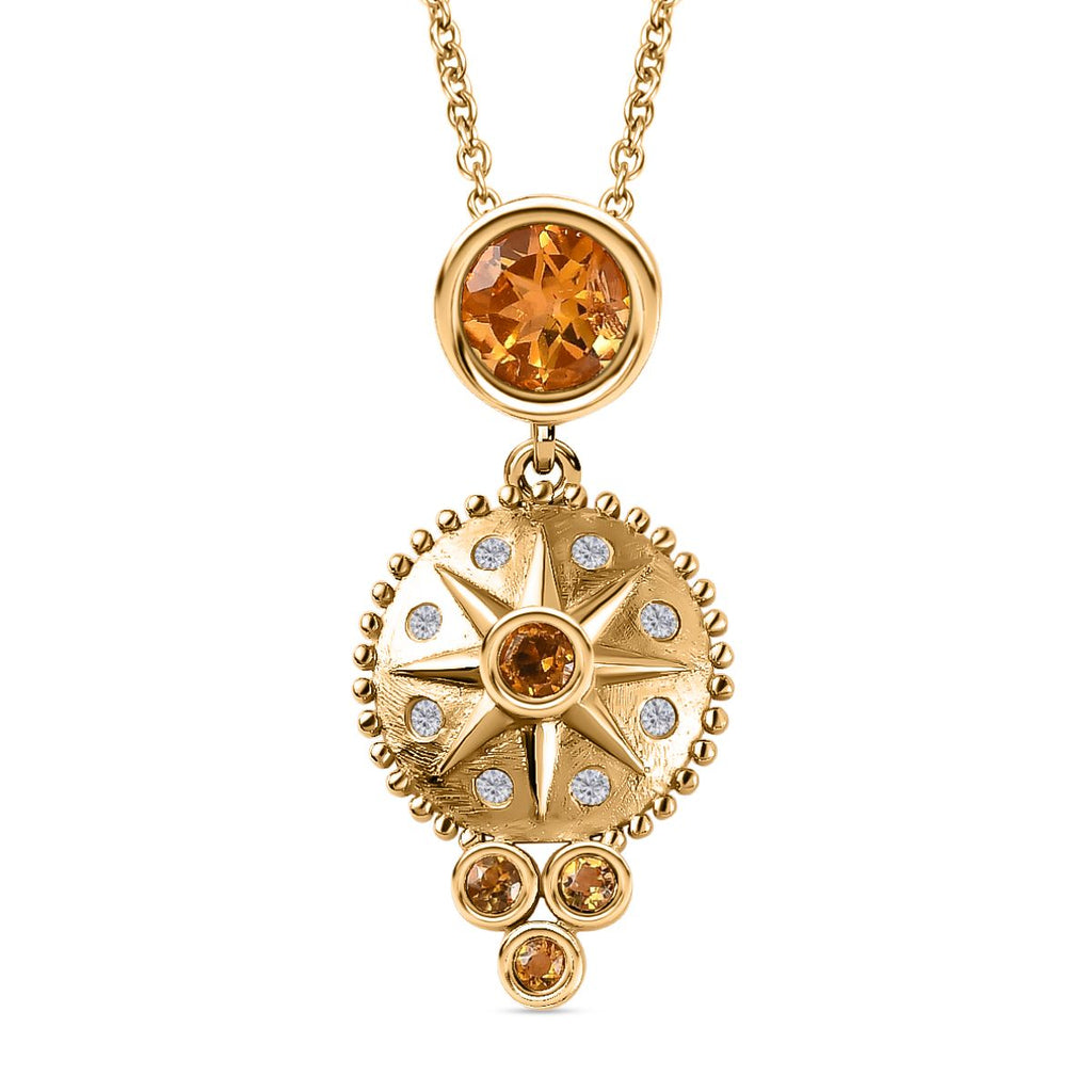 Citrin Schmuckset 925 Silber Gelbgold Vermeil ca. 1,67 ct.