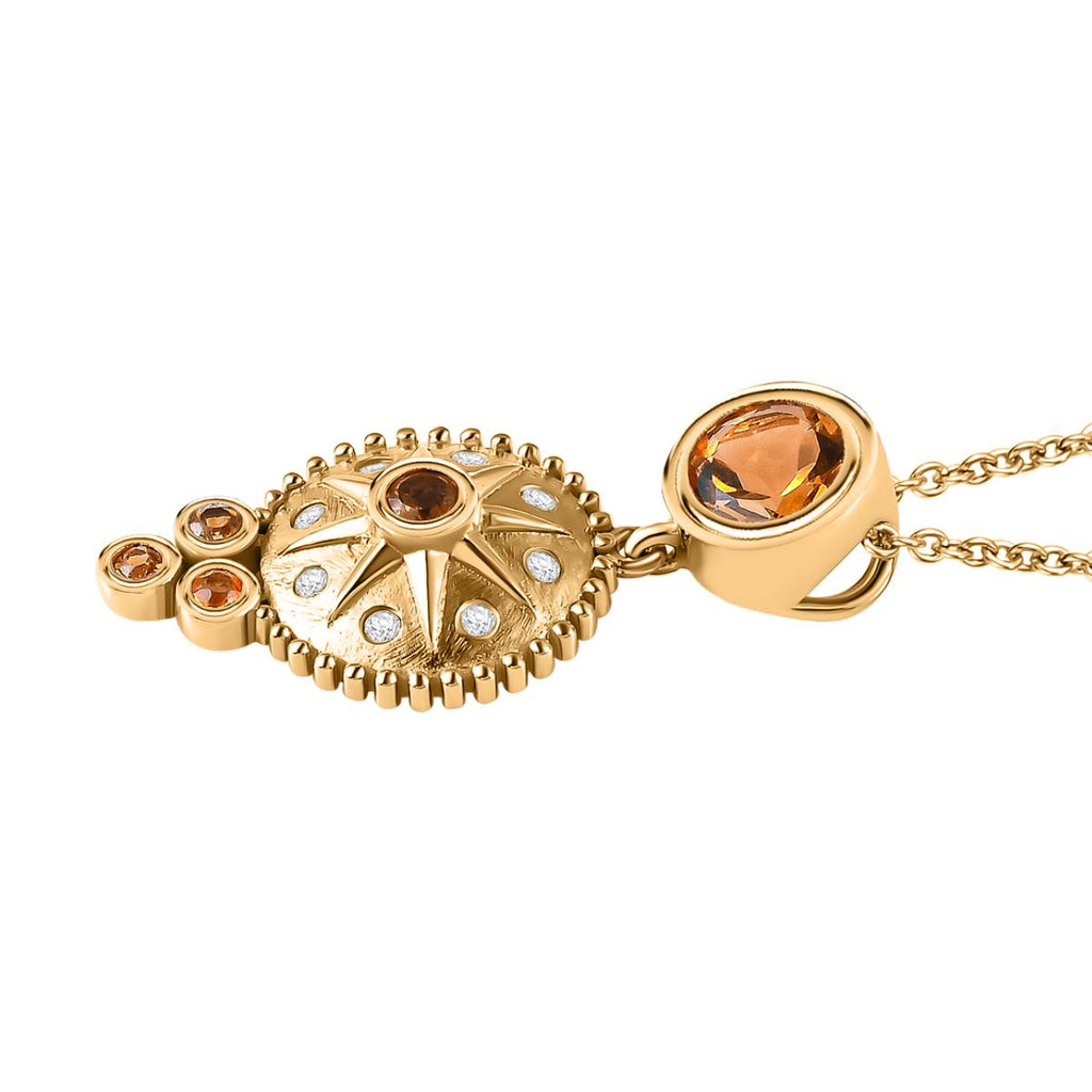Citrin Schmuckset 925 Silber Gelbgold Vermeil ca. 1,67 ct.