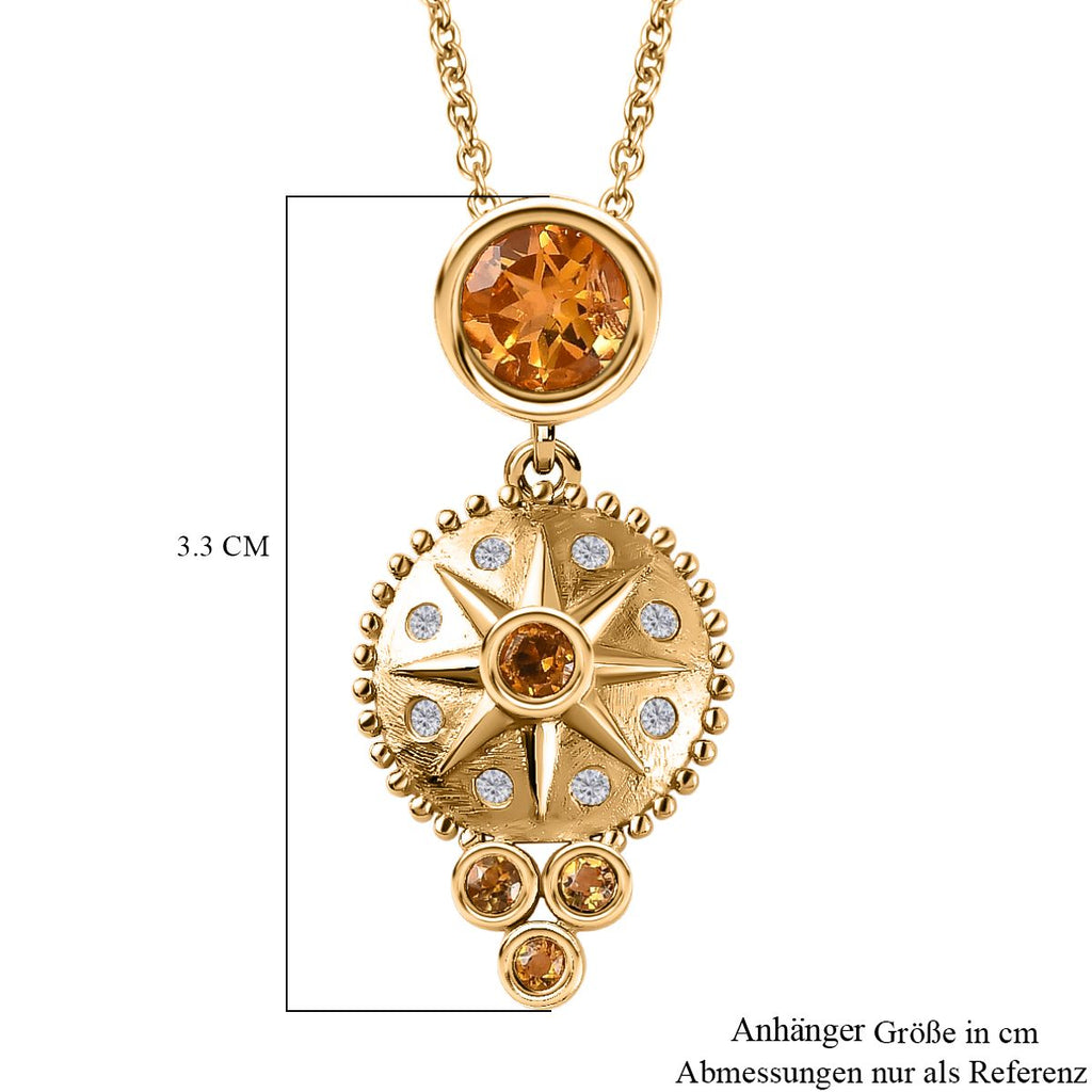 Citrin Schmuckset 925 Silber Gelbgold Vermeil ca. 1,67 ct.