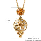 Citrin Schmuckset 925 Silber Gelbgold Vermeil ca. 1,67 ct.
