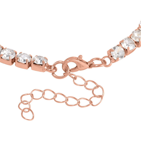 2er Set - J Francis gefertigt mit Glas, Weißer Kristall Armband und Ohrringe, roséfarben