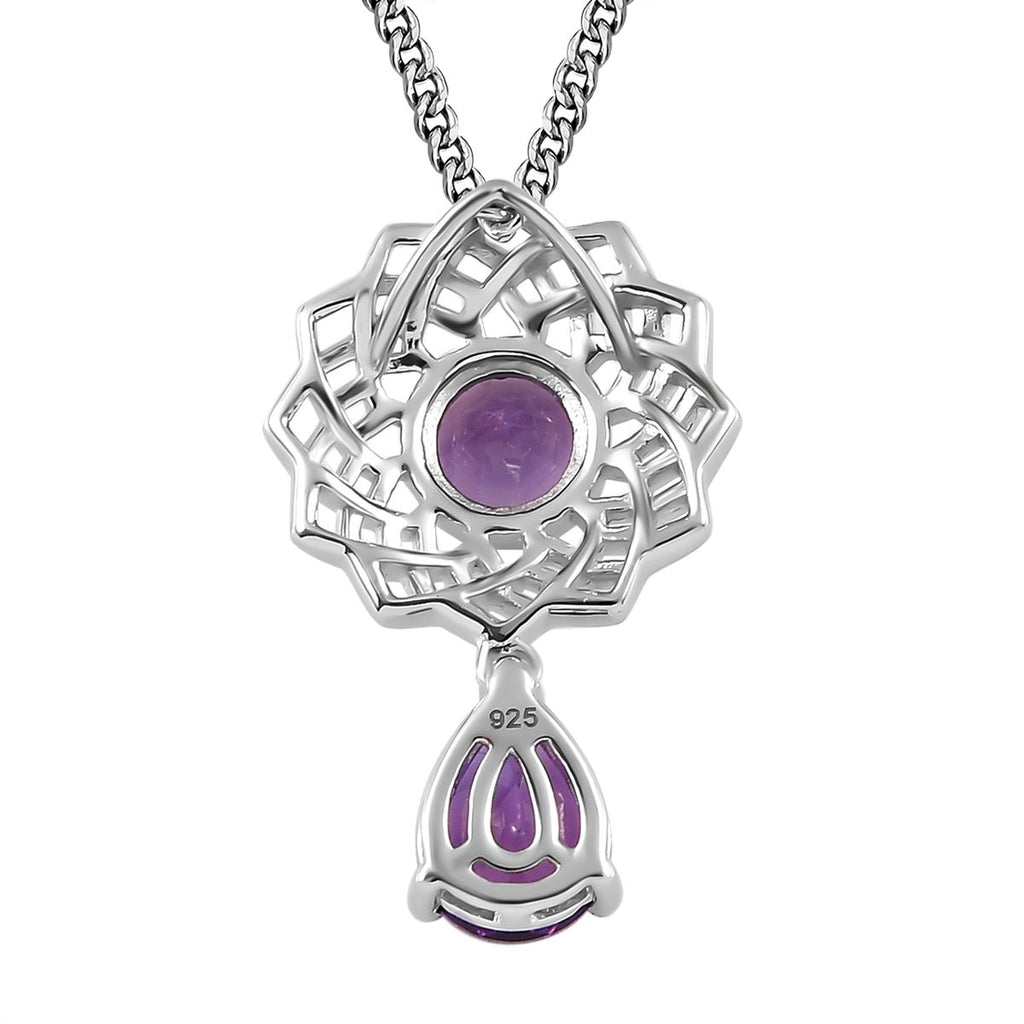 AA Marokkanischer Amethyst Schmuckset 925 Silber platiniert ca. 2,25 ct.