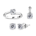 Moissanit Schmuckset 925 Silber rhodiniert ca. 2,40 ct.