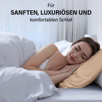Serenity Night - 100% Maulbeerseide Sommerseidendecke mit Seidenfüllung Daunenkissen und Seidenkissenbezug Beige