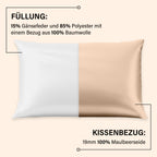 Serenity Night - 100% Maulbeerseide Sommerseidendecke mit Seidenfüllung Daunenkissen und Seidenkissenbezug Beige