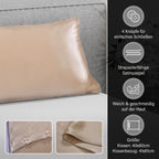 Serenity Night - 100% Maulbeerseide Sommerseidendecke mit Seidenfüllung Daunenkissen und Seidenkissenbezug Beige