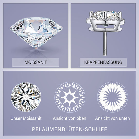 Moissanit Schmuckset 925 Silber rhodiniert ca. 7,24 ct.