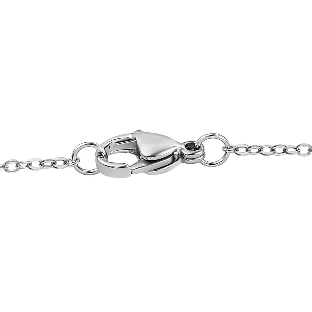 Weiße Muschelkernperle (8-9 mm) Anhänger mit Kette ca. 50 cm, 925 Silber rhodiniert und Edelstahl