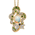 GP Italian Garden Kollektion - AA äthiopischer Welo Opal, blauer Saphir, Zirkon und Chromdiopsid-Anhänger mit 45cm Kette - 2,82 ct.