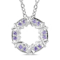 LUSTRO STELLA - Blauer Zirkonia Anhänger mit Kette ca. 50 cm, 925 Silber und 316L Edelstahl