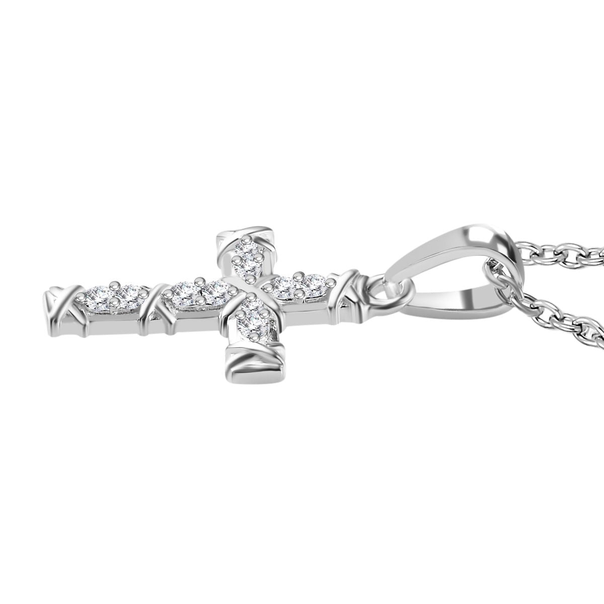 Weißer Zirkonia Schmuckset 925 Silber und Edelstahl