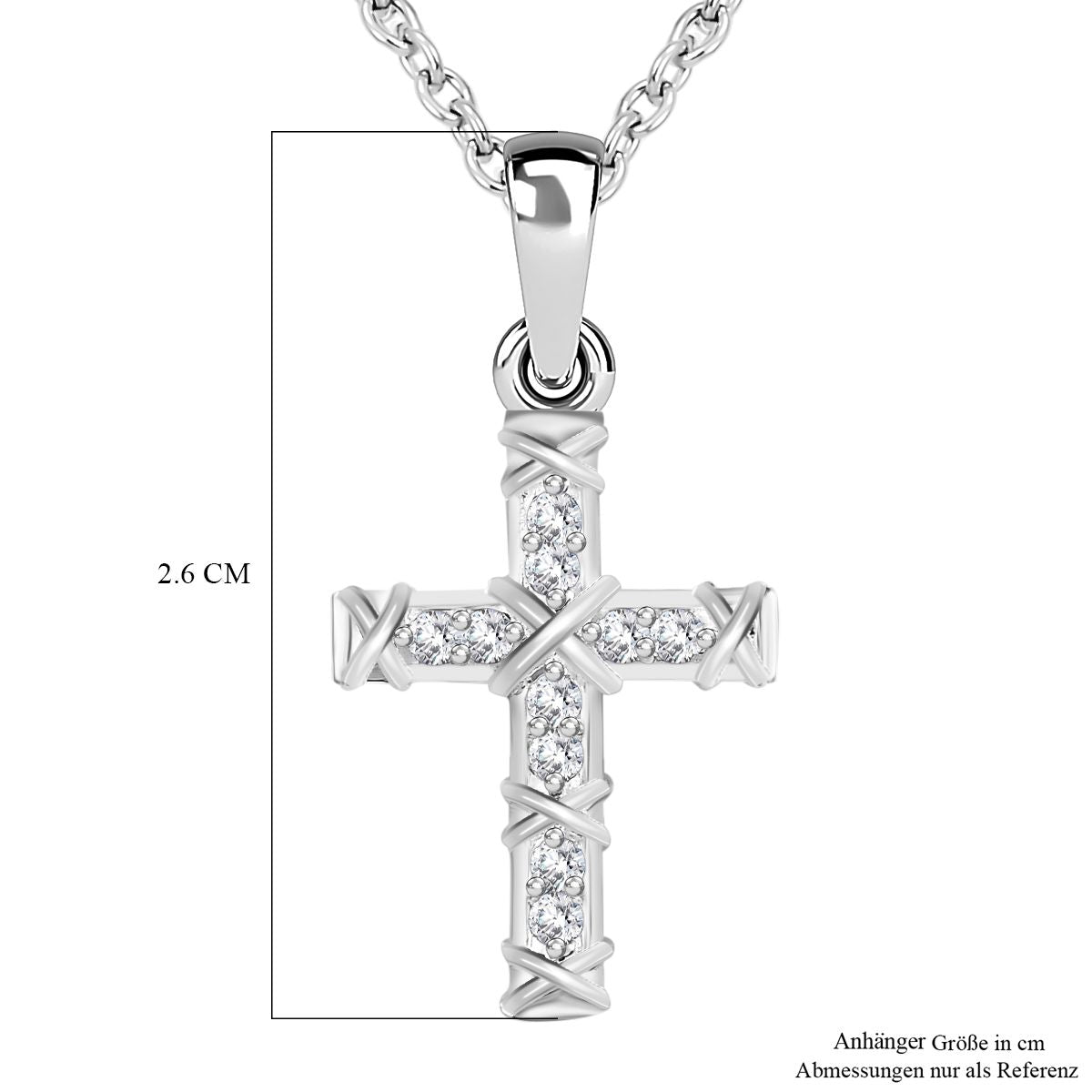 Weißer Zirkonia Schmuckset 925 Silber und Edelstahl