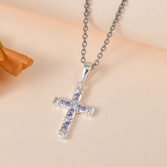 Blauer Zirkonia Anhänger mit Kette, 925 Silber und 316L Edelstahl