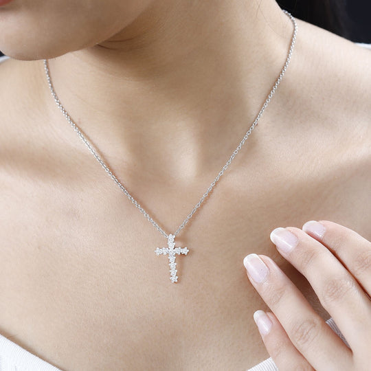 Weißer Diamant P Schmuckset 925 Silber und Edelstahl