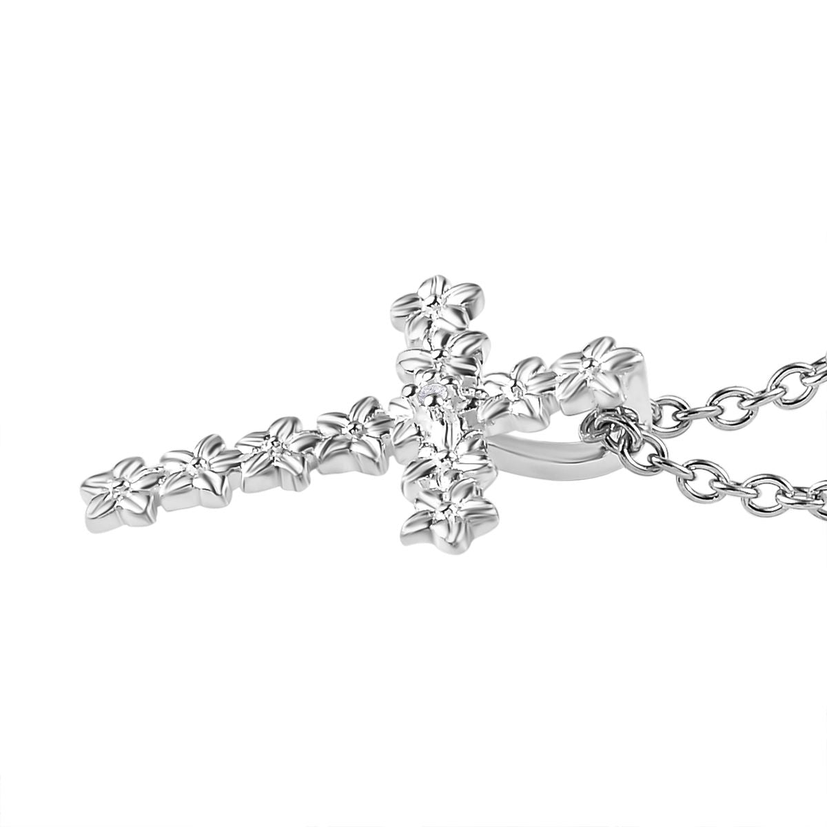 Weißer Diamant P Schmuckset 925 Silber und Edelstahl