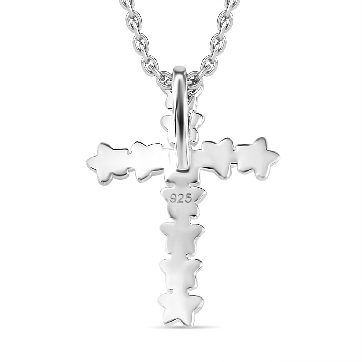 Weißer Diamant P Schmuckset 925 Silber und Edelstahl