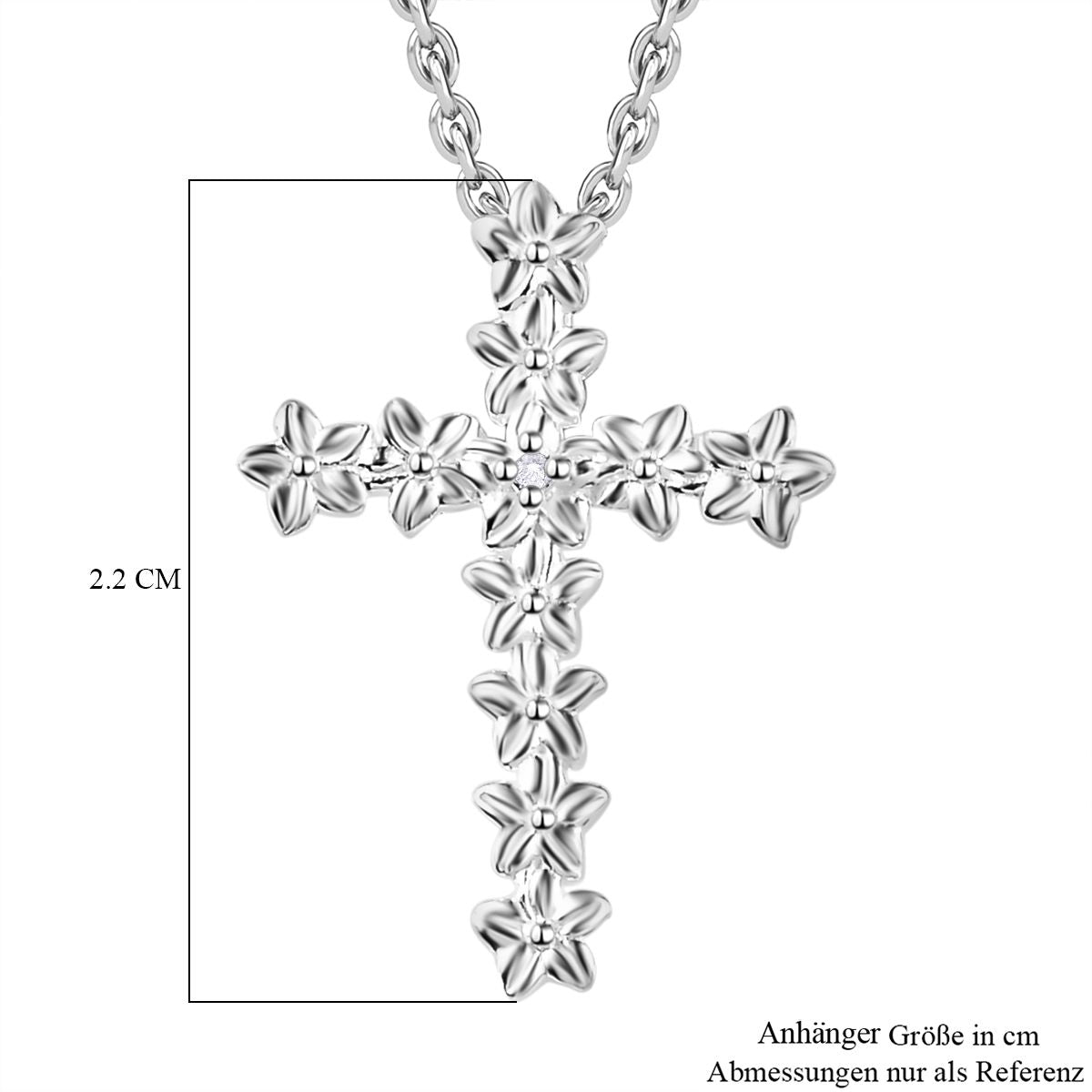 Weißer Diamant P Schmuckset 925 Silber und Edelstahl