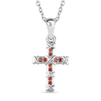 Granat Zirkonia Schmuckset 925 Silber und Edelstahl