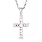 Granat Zirkonia Schmuckset 925 Silber und Edelstahl