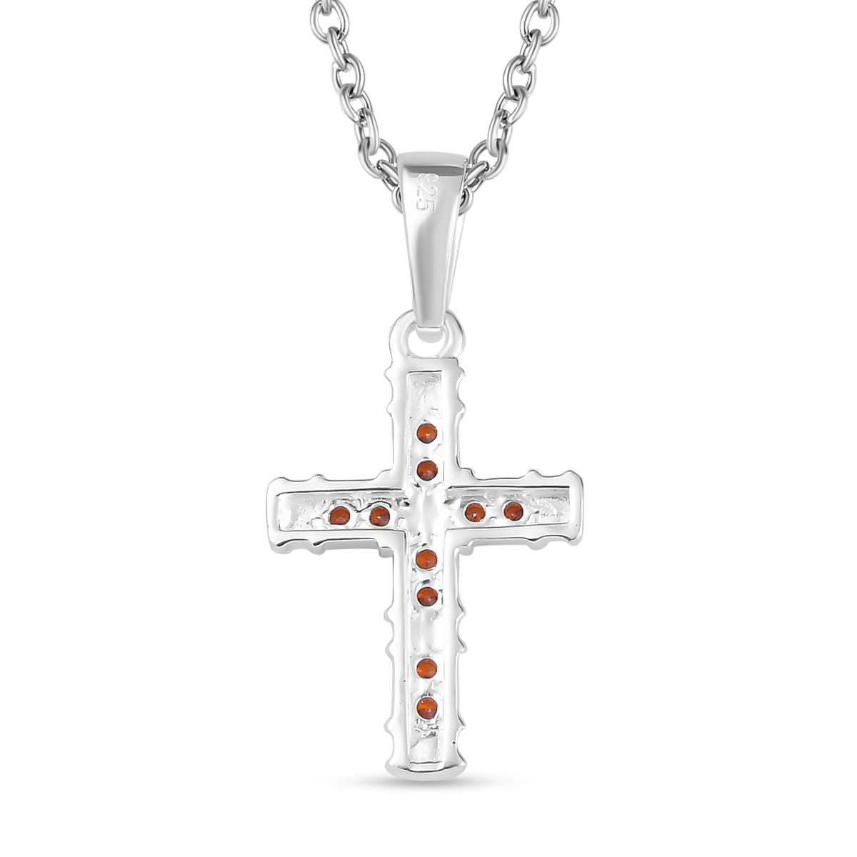 Granat Zirkonia Schmuckset 925 Silber und Edelstahl