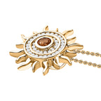 AA Citrin, Kanchanaburi Blauer Saphir Schmuckset 925 Silber Gelbgold Vermeil ca. 1,13 ct.