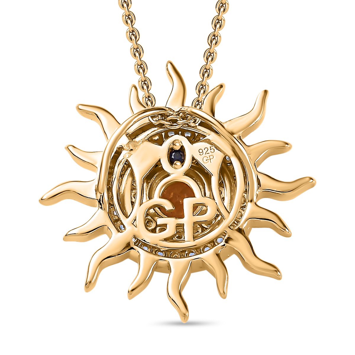 AA Citrin, Kanchanaburi Blauer Saphir Schmuckset 925 Silber Gelbgold Vermeil ca. 1,13 ct.