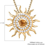 AA Citrin, Kanchanaburi Blauer Saphir Schmuckset 925 Silber Gelbgold Vermeil ca. 1,13 ct.