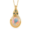 AAA Natürlicher, äthiopischer Welo Opal, Premium-Smaragd Schmuckset 925 Silber Gelbgold Vermeil ca. 2.55 ct