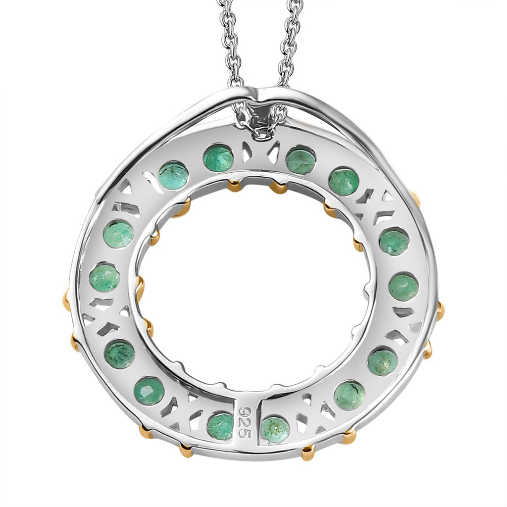 Gemfields Smaragd Schmuckset 925 Silber, bicolor ca. 1.34 ct