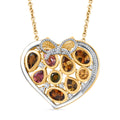 GP Heart Kollektion - AA mehrfarbiger Turmalin, Zirkon und blauer Saphir-Anhänger mit 45cm Kette - 1,86 ct.